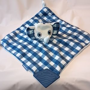 Booging Head Plaid Elephant Bean Bag Teether Lovey Security Blanket Plush